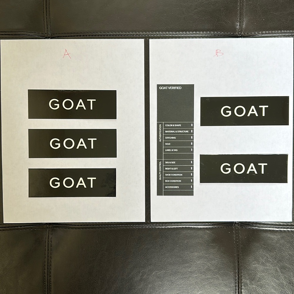 GOAT merch sticker/verified card